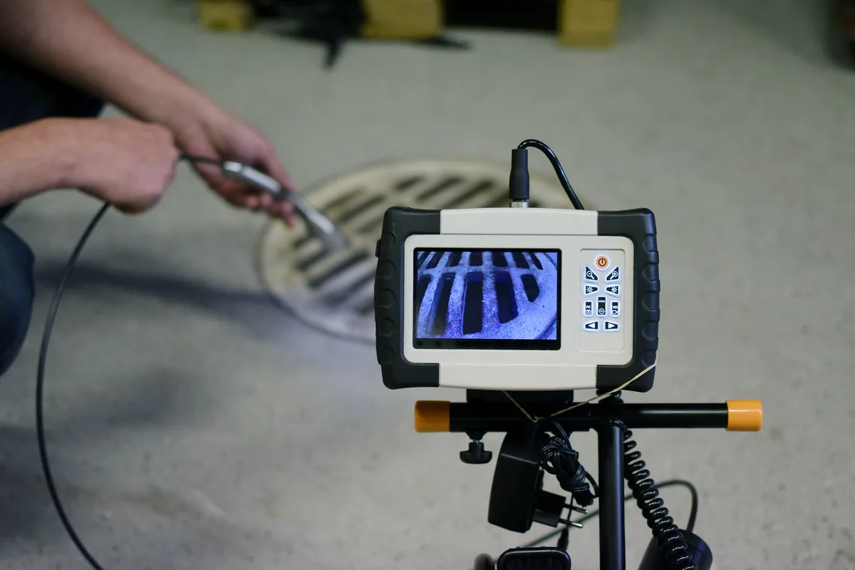 Inspectie van een leiding met een endoscopische camera